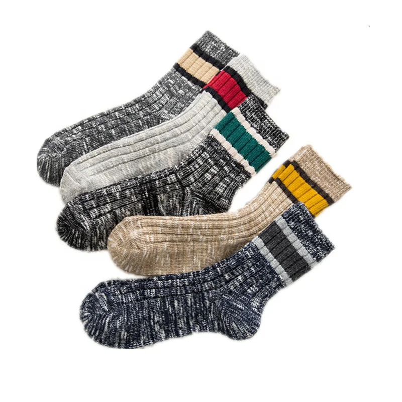

Autumn Winter New Style Bamboo Cotton Double Needle Fresh Comfortable Women Thick Jacquard Socks