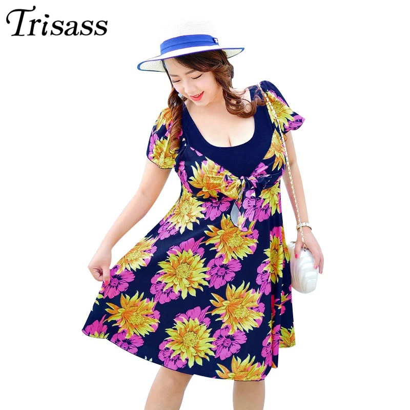 Trisass матери Одна деталь купальник размера плюс Для женщин юбка купальники 3XL 7XL 110