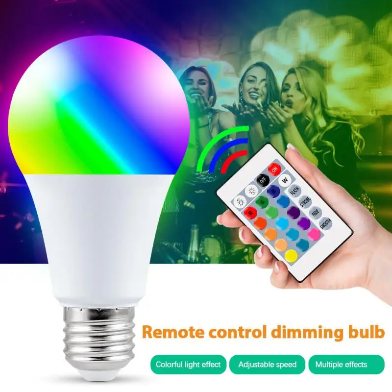 

E27 5/10/15 Вт Bluetooth RGB светодиодный ная лампа E27 светодиодная лампа с ИК-пультом светильник ционного управления лампочка для внутреннего домашне...