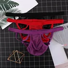 Мужские сексуальные прозрачные дышащие трусики, модное нижнее белье, ажурные трусы, стринги, трусы-Тонг