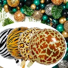 4 шт., 18-дюймовые шары с животными из алюминиевой пленки, тигр, леопард, жираф, Зебра, круглые аксессуары