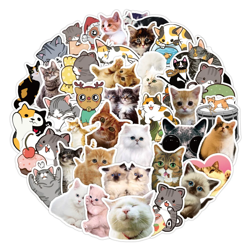 103050pcs cute animal cat stickers laptop guitar luggage fridge skateboard waterproof cartoon graffiti sticker decal kid toys free global shipping