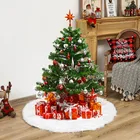Коврик для рождественской елки, белый плюшевый ковер из искусственного меха, Рождественский напольный коврик, украшения для свадьбы, дня рождения, Нового года, 2022