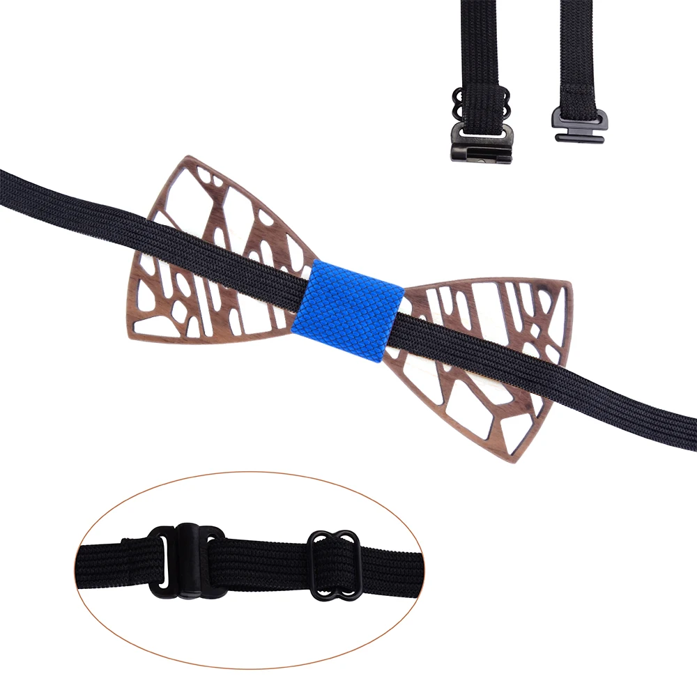 Новый деревянный галстук-бабочка из ореха мужской Асимметричный цветочный