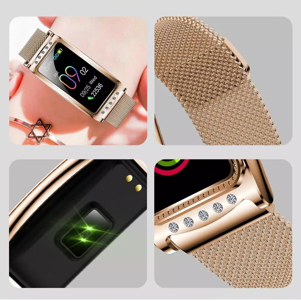 

GTWIN Women Smart Watch For Android IOS Heart Rate Measuring Blood Pressure Monitor Women's Bracelet Waterproof Fitness Bracelet