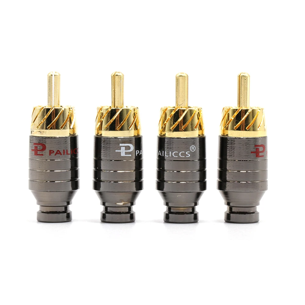 

8pieces Pailiccs Hight Quality Brass RCA Plug Gold Plated Audio Video Adapter Connector