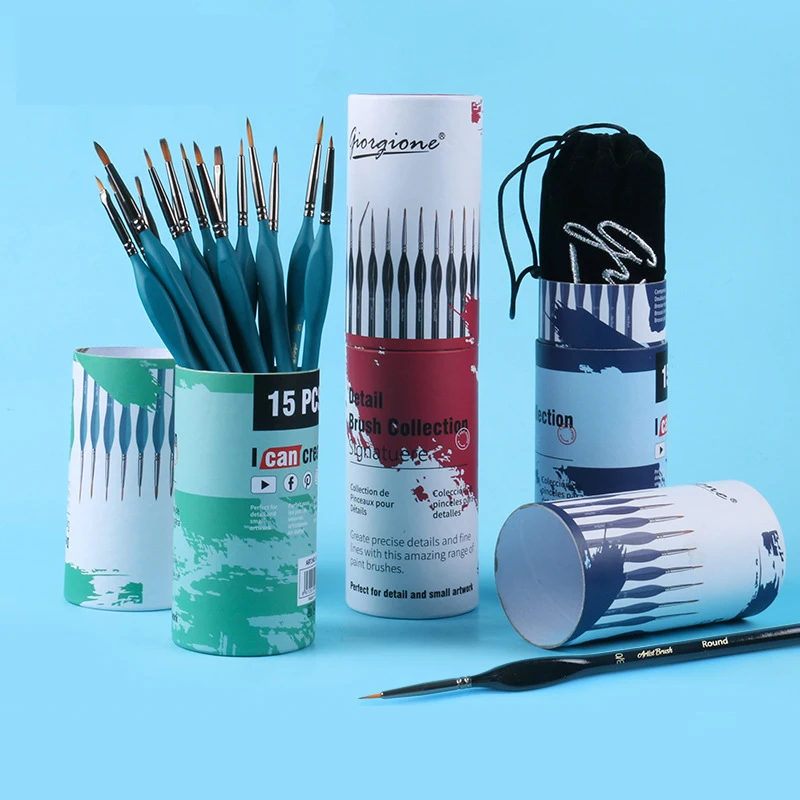 

Набор кистей для рисования акварелью, миниатюрная краска, миниатюрная модель, ручка для рисования с коробкой, 15 шт.