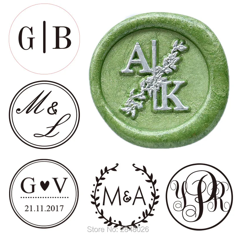 Custom Two initials Wax Seal Stamp,Custom Wax Seal Stamp Kit,wedding invitation seals,wedding gift,personalised wood wax stamp