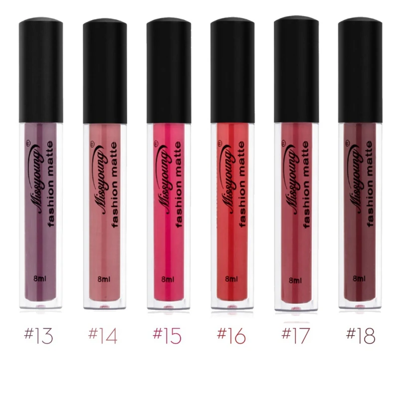 6 цветов стойкая водостойкая матовая коричневая темно красная жидкая губная