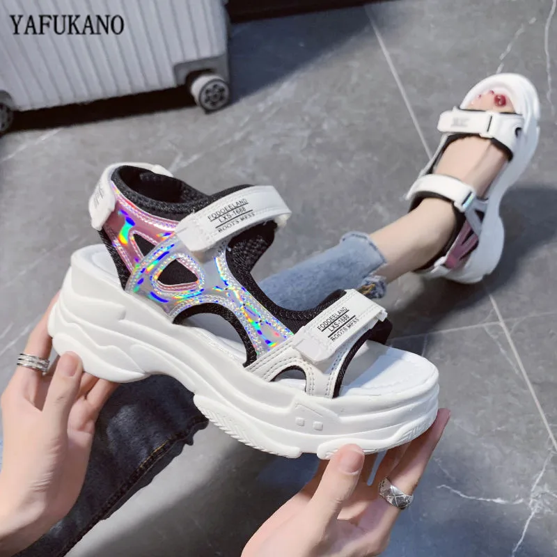 

Сандалии женские на платформе 2020 см, босоножки на танкетке с ремешком с пряжкой, повседневная обувь, лето 5,5