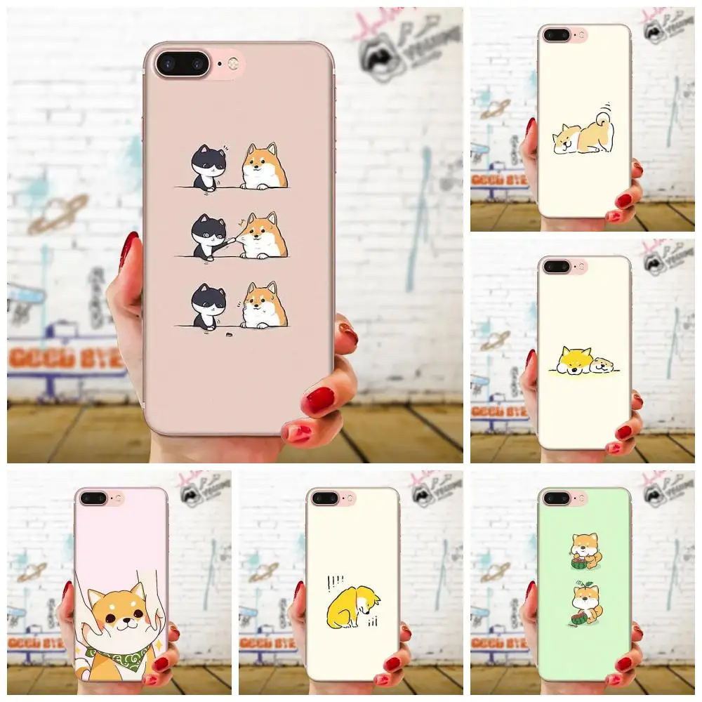 Милый рисунок из мягкого ТПУ Шиба ину для huawei P7 P8 P9 P10 P20 P30 Lite Mini Plus Pro Y9 Prime P Smart Z 2018