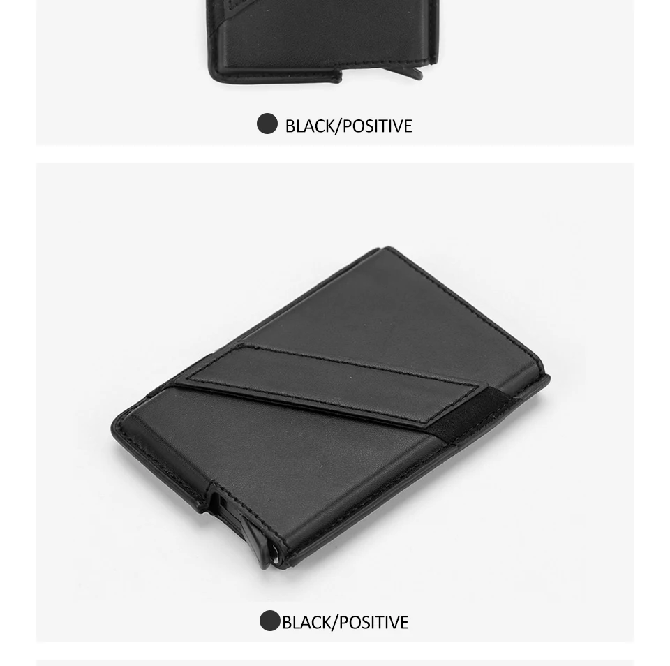 Бизнес для мужчин Id Card Holder PU кожаный бумажник для карт для мужчин маленький держатель для кредитных карт Rifd мужской кошелек черный короткий клатч кошельки