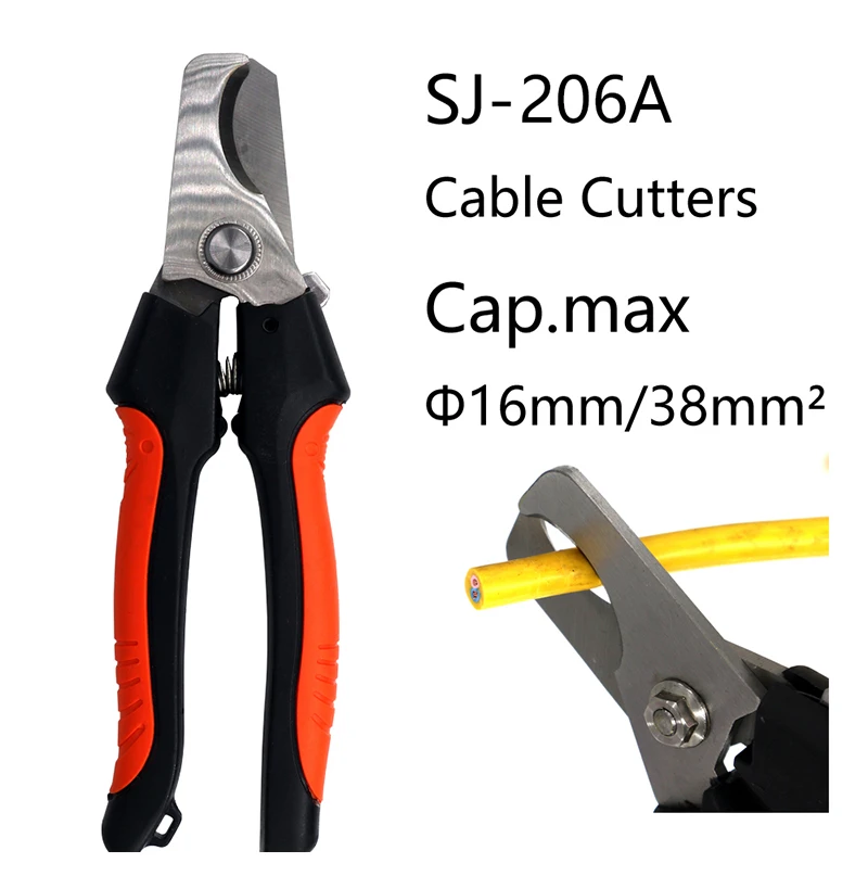 SJ-206/206A Mini Cable Cutter Stripper Pliers Industrial Level Cutter Ability Hand Tools Electrical Wire Cutting