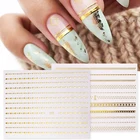 1 лист Золотой 3D стикер для ногтей кривая полоса линии наклейки для ногтей с градиентом клейкая лента для наращивания ногтей Фольга для ногтей стикер для дизайна ногтей s Наклейка