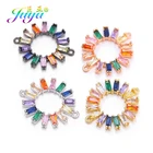 Ювелирные аксессуары Juya сделай сам, принадлежности, кубический цирконий, цветок, круглые шармы, соединители для браслетов, сережек ручной работы, изготовление ювелирных изделий