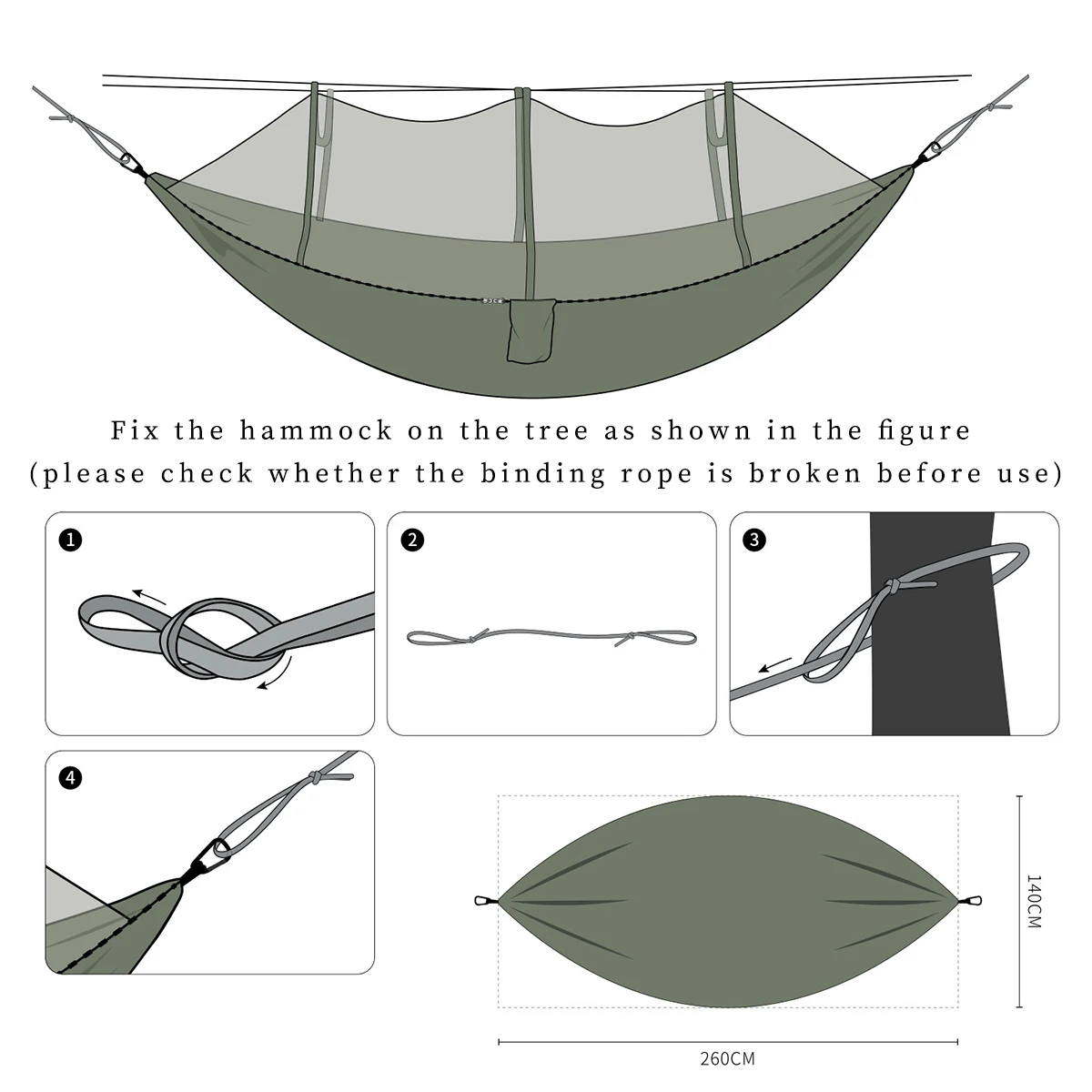 

Camping Garden Hammock with Mosquito Net Outdoor Furniture 1-2 Person Portable Hanging Bed Strength Parachute Fabric Sleep Swing