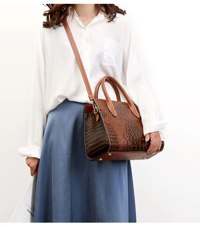Brand luxury handbags women bags designer crocodile pattern lady handbag fashion shoulder crossbody bags for women tote bag