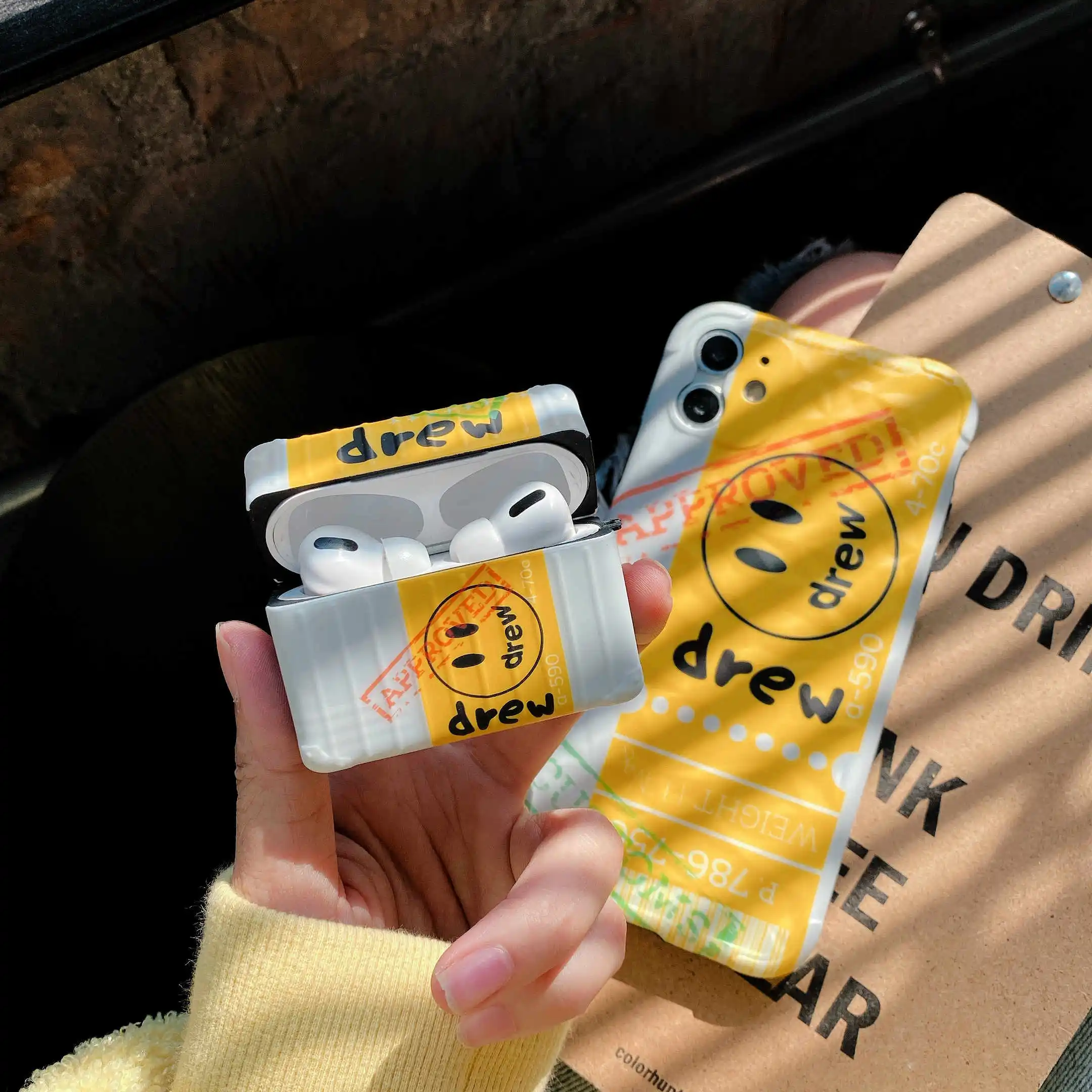 Желтый белый защитный чехол tt Подходит для airpodSPRO подходит Apple airpodsPRO