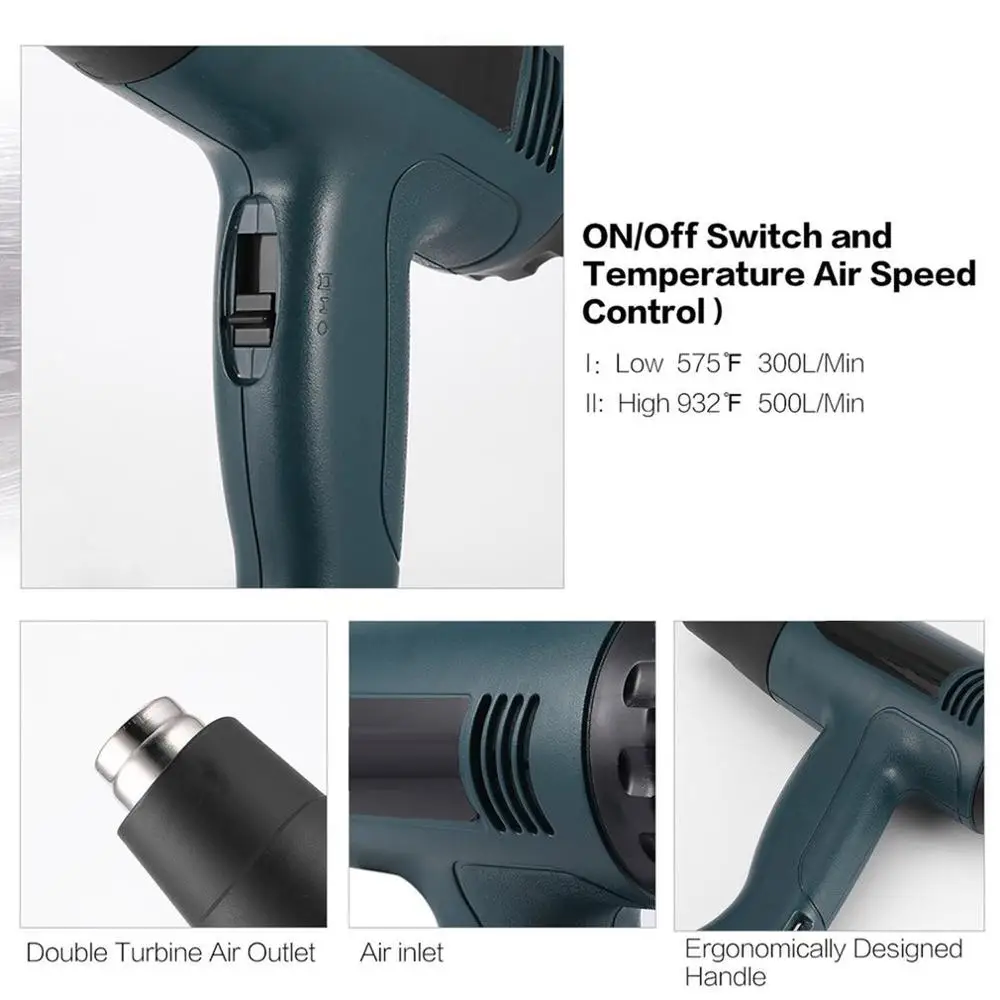 Горячий воздух пистолет термостатический Пластик сварочный фонарь 1600 Вт