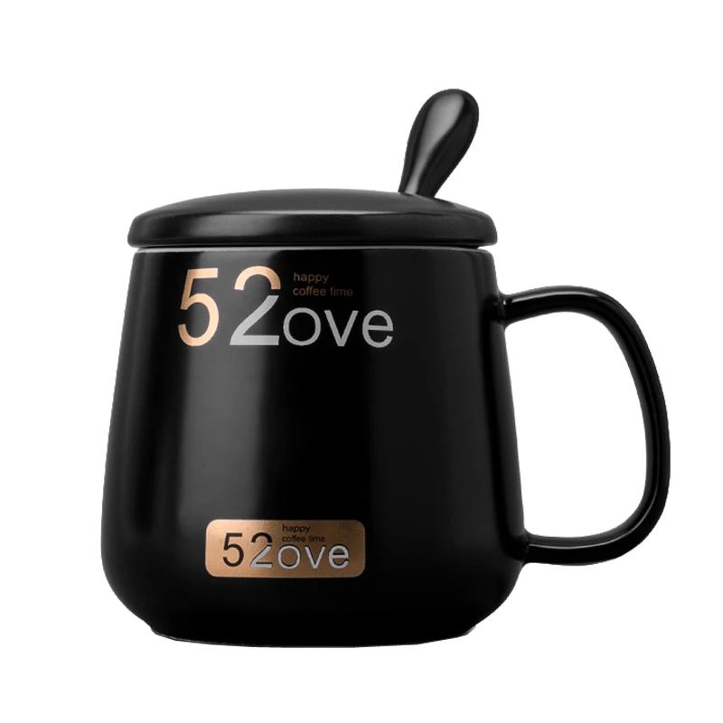 

Cute Ceramic Mug Hand Creative Personality Trend of Coffee Cup with Cover Spoon Cups and Mugs Travel Mug Christmas 50MKB130