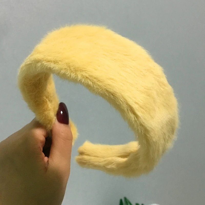 

Fashion Faux Fur Plush Head Band Winter Women Furry Hairbands for Girls Hair Hoop Headwear Bezel Headbands Hair Accessories