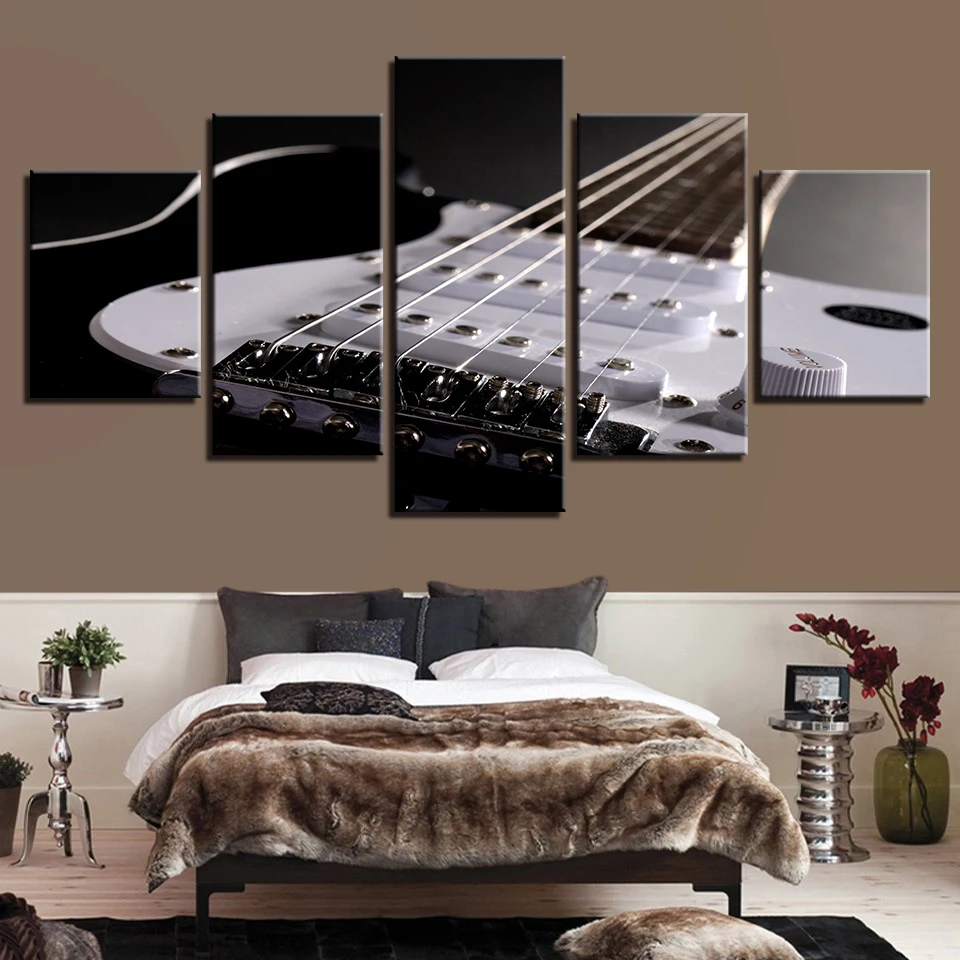 Плакат на холсте декор для гостиной 5 шт. Струны электрогитары картины