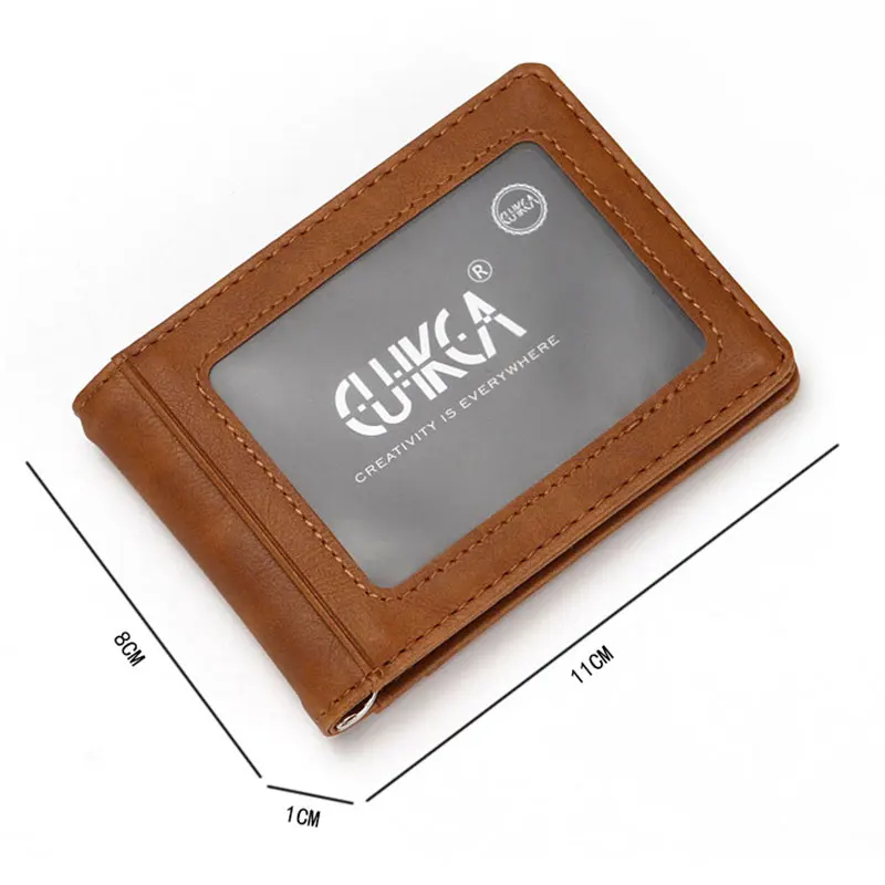 RFID Men's Leather Slim Bifold Money Clip Wallet Front Pocket Credit Card Holder 2