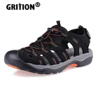 Сандалии GRITION Мужские дышащие, пляжная обувь на плоской подошве, для активного отдыха, Нескользящие, модные повседневные, размер 46, летние шлепанцы