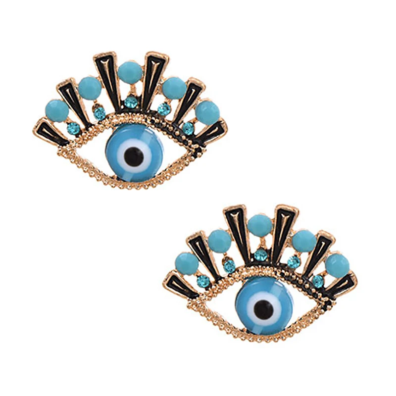 ZHINI Новый Дизайн Стразы Висячие серьги для женщин богемный Готический глаз