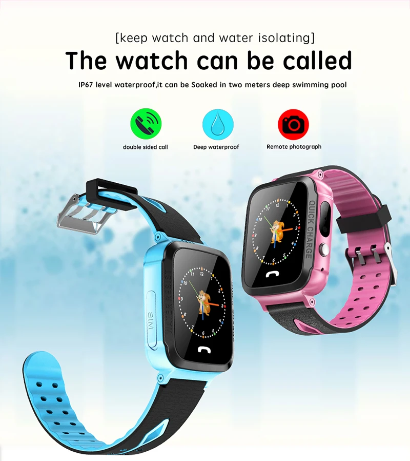 For AJ05S Kids Smart Watch Phone SIM Card SOS Call Wristband Android iOS Touch Screen Camera Watches Child | Электроника