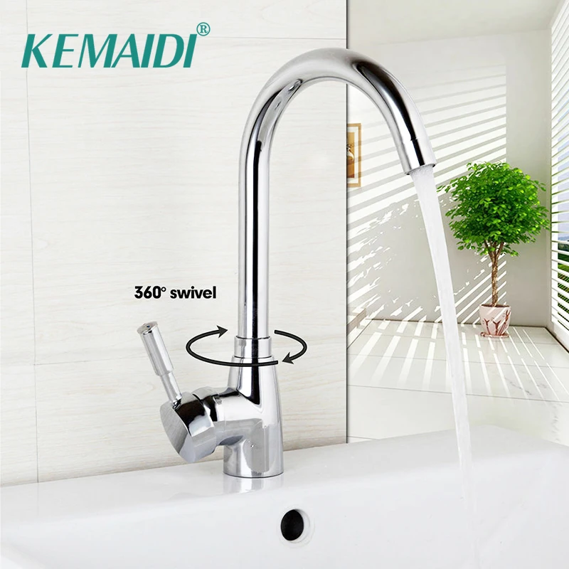 KEMAIDI Stainless Steel Swivel Kitchen Faucet 360 Degrees Chrome Brass Mixer Basin Sink Water Tap | Обустройство дома