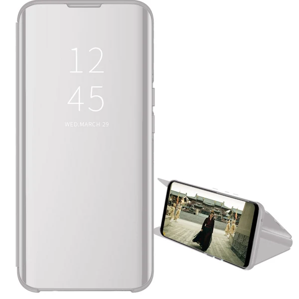 Silver Умный зеркальный флип-чехол для huawei Honor 20 Pro Lite 10 8A 8S 8X9 Lite P20 P30 mate 20 Lite Pro Y6 Y7 Y5 Y9 P Smart Nova 3 - Цвет: Silver