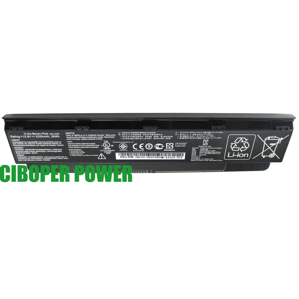 CP Оригинальная батарея для ноутбука Φ N46 N46V N46VJ N46VM N46VZ N56 N56V N56VJ N56VM N76 N76VZ A32-N56