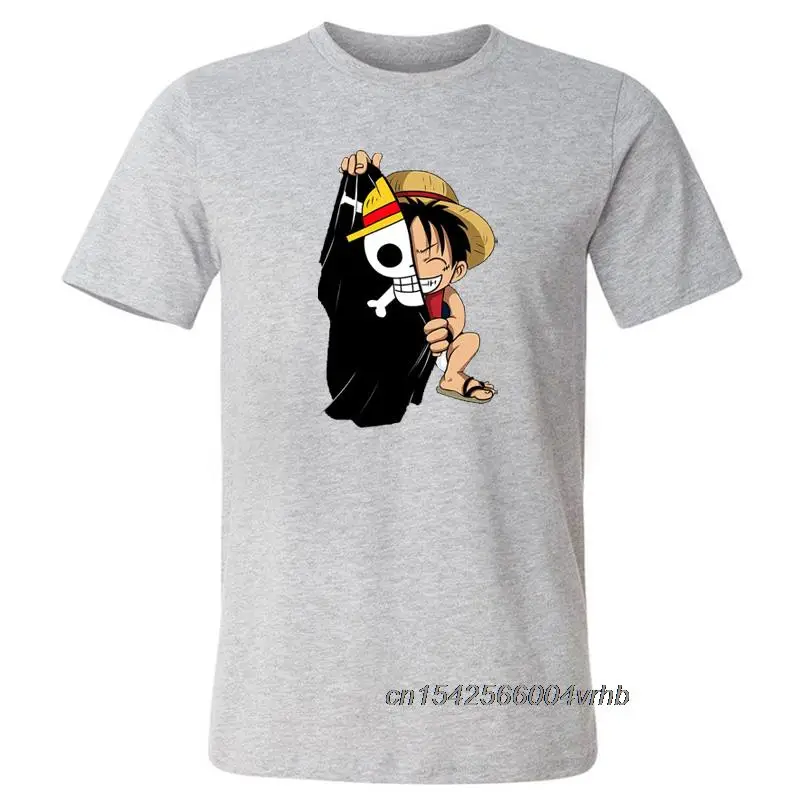 

Футболка Luffy цельный, повседневная мужская футболка, летние мужские футболки с круглым вырезом, Мужская футболка, Хлопковая мужская одежда, ...