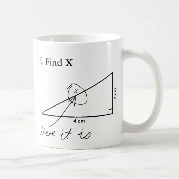 Забавный математический текст Find X кофейная чашка чайная шутка математические