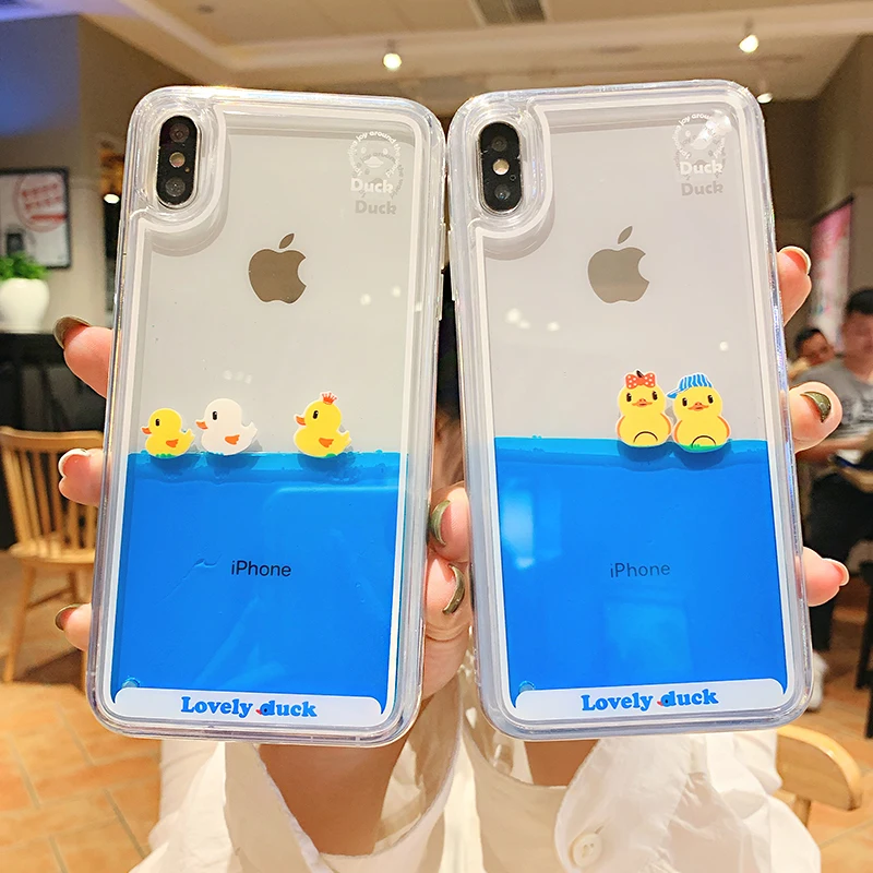 Чехол для телефона с объемным рисунком плавающей утки животным динамическим