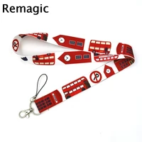 british life london bus classical style lanyard for keys the 90s phone working badge holder neck straps with phone ropes lanyard