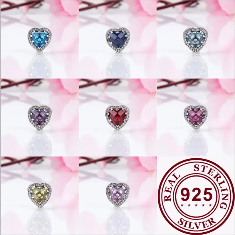 

Аутентичные бусины из стерлингового серебра 925 Новое Открытое платье в форме сердца кошачий глаз бусины, подходят к оригиналу Pandora, браслет ...