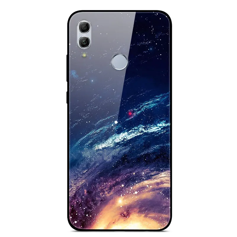 Чехол для huawei Honor 10 Lite с милым узором, стеклянный чехол на заднюю панель, Жесткий Чехол для huawei Honor 10 Lite, бампер для телефона, корпус, Funda, светильник - Цвет: 47