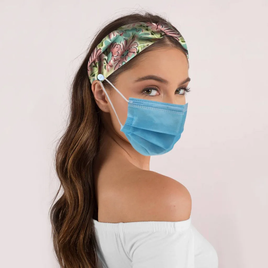 Повязка на голову с пуговицами держатель для защиты ушей платок волос повязка