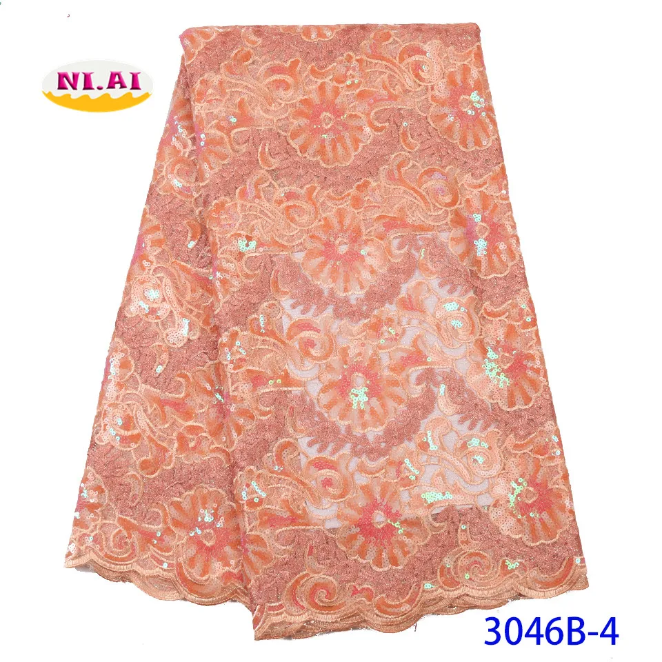 Расшитая блестками африканская лента органза Ткань Горячая Распродажа