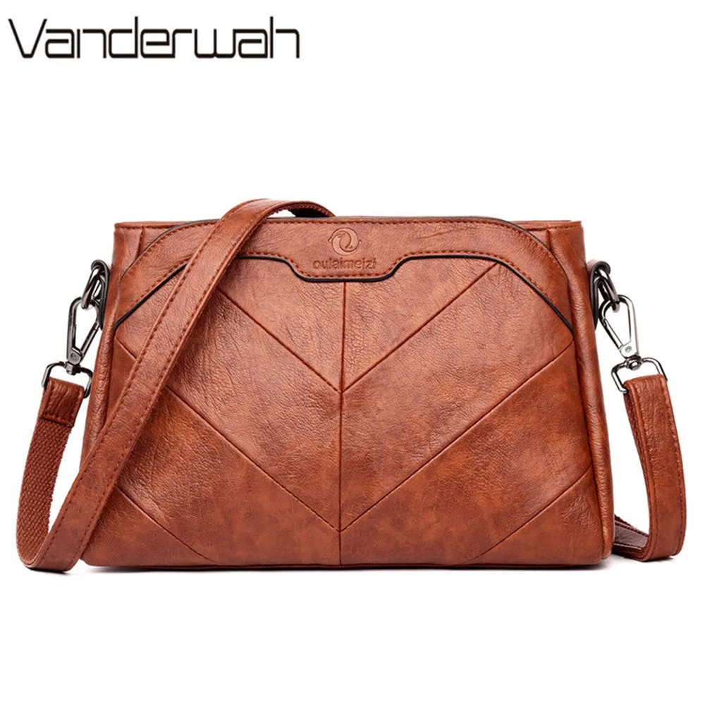 Винтажные кожаные роскошные сумки женские дизайнерские мессенджеры на плечо для