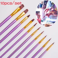10pcs professional paint brushes watercolor gouache paint brushes round pointed tip nylon hair painting brush set art supplies