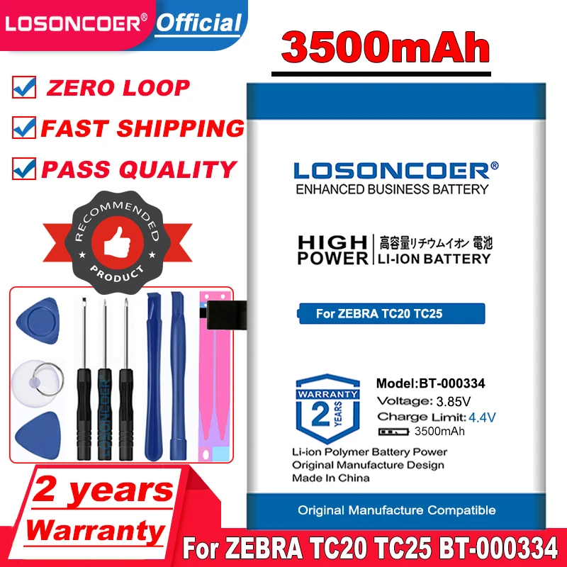 100% новый аккумулятор LOSONCOER 3500 мАч для ZEBRA TC20 TC25 BT 000334|Аккумуляторы мобильных