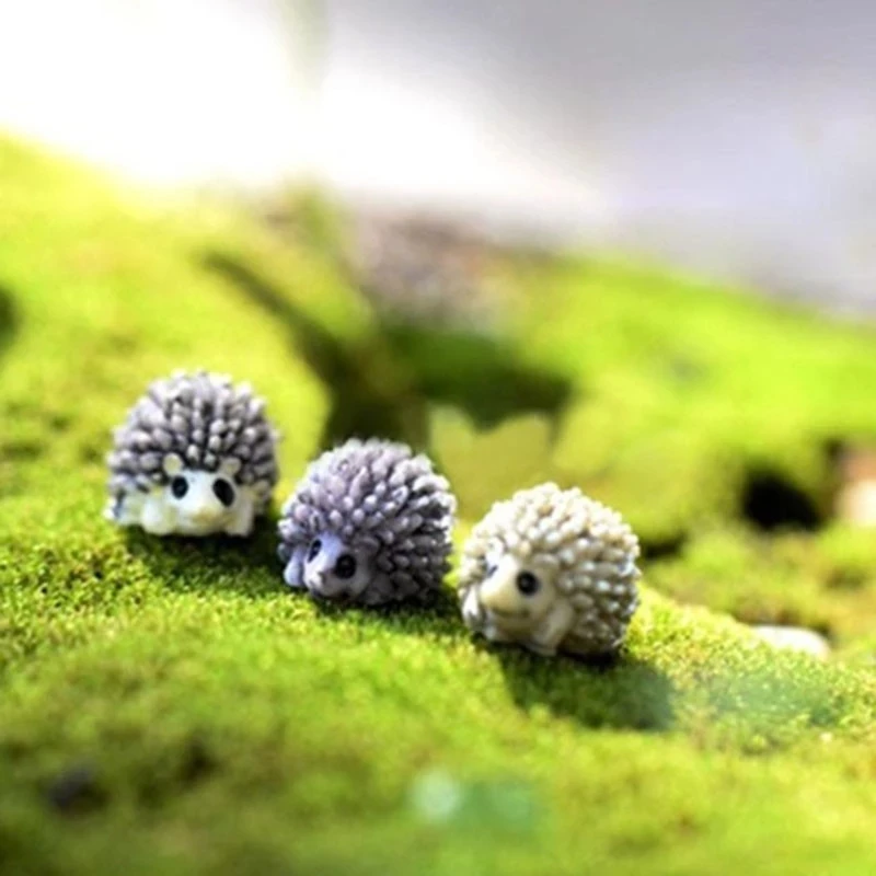 10pcs/pack Desk Decoration Mini Hedgehog for Table/Miniature Dollhouse Bonsai Fairy Garden Landscape Decorative | Дом и сад