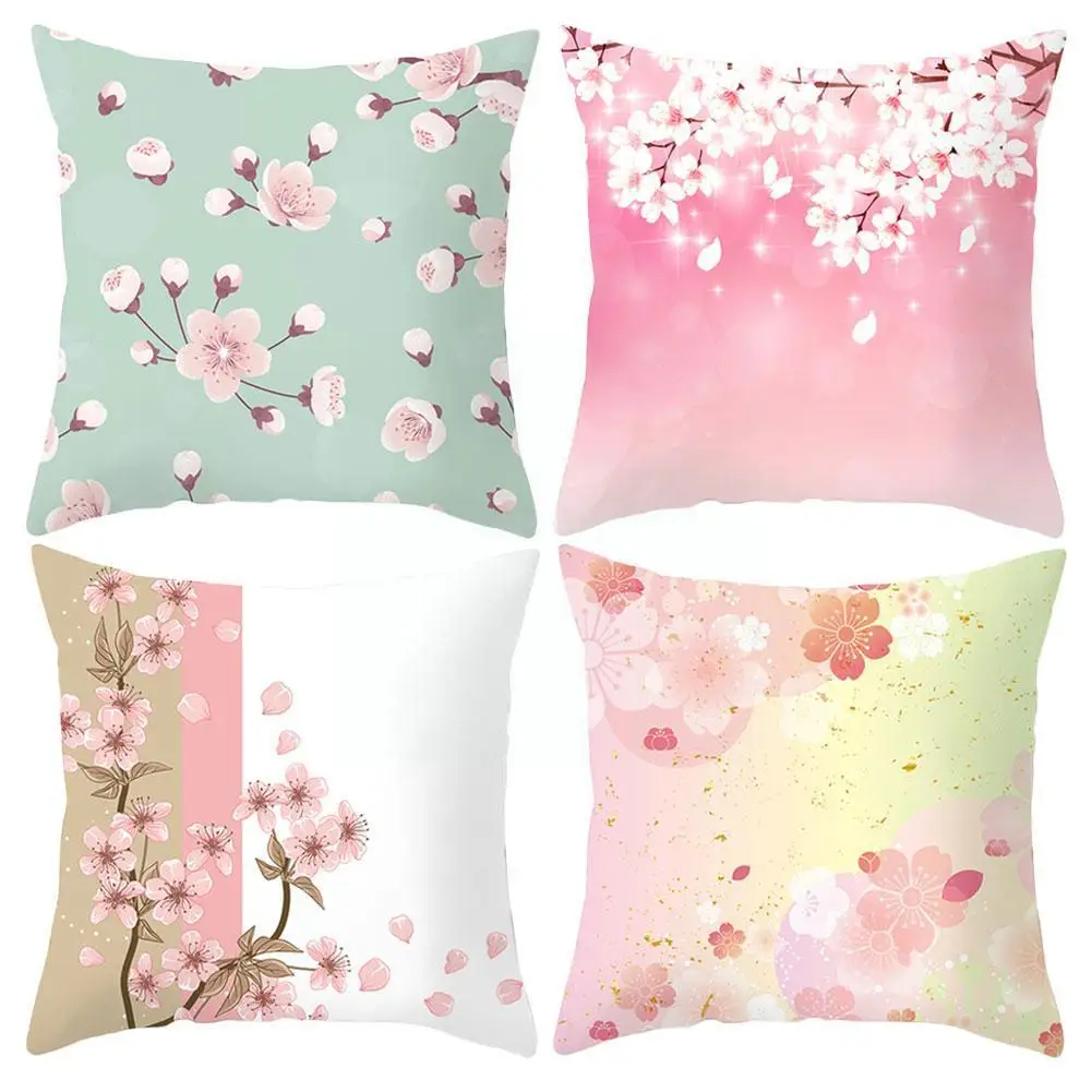 

Watercolor Painting Throw Pillow Case Janpanese Elements Pillowcases Sofa Covers Cushion Chair Decorative For Home Blosso F6B9