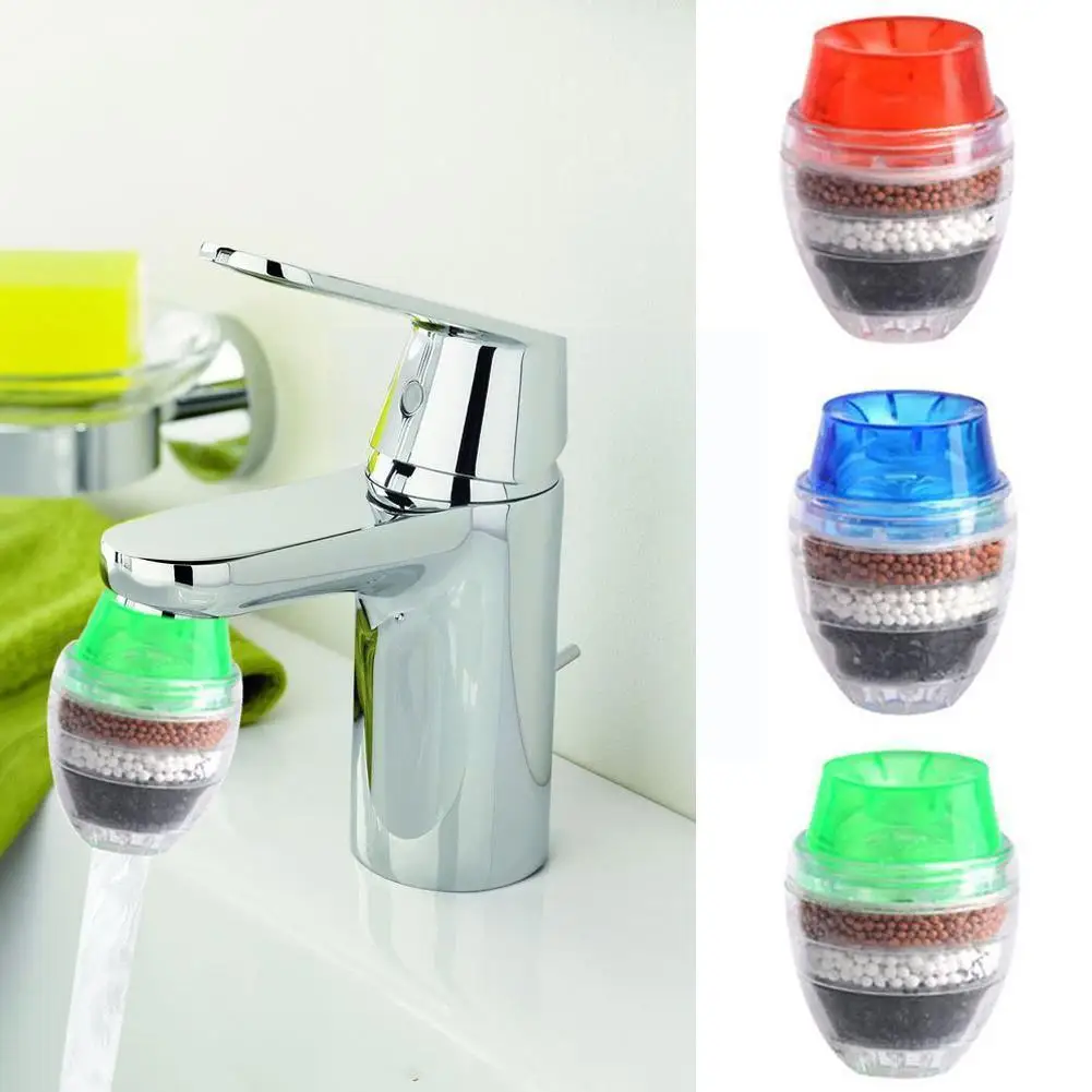 

Kitchen Faucet Tap Water Purifier For Household 5 Layers Water Purifier Filter Activated Carbon Filtration Mini Faucet Puri X0o4