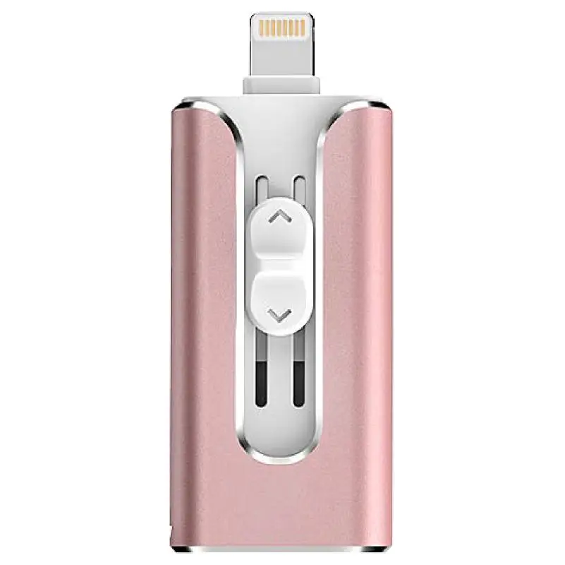 OTG USB флешка 64 Гб USB 3,0 для iPhone/iPad/IOS/Android/PC 128 ГБ 256 ГБ 32 ГБ 16 ГБ 8 ГБ металлический Флешка флеш-накопитель USB 3,0 - Цвет: Pink