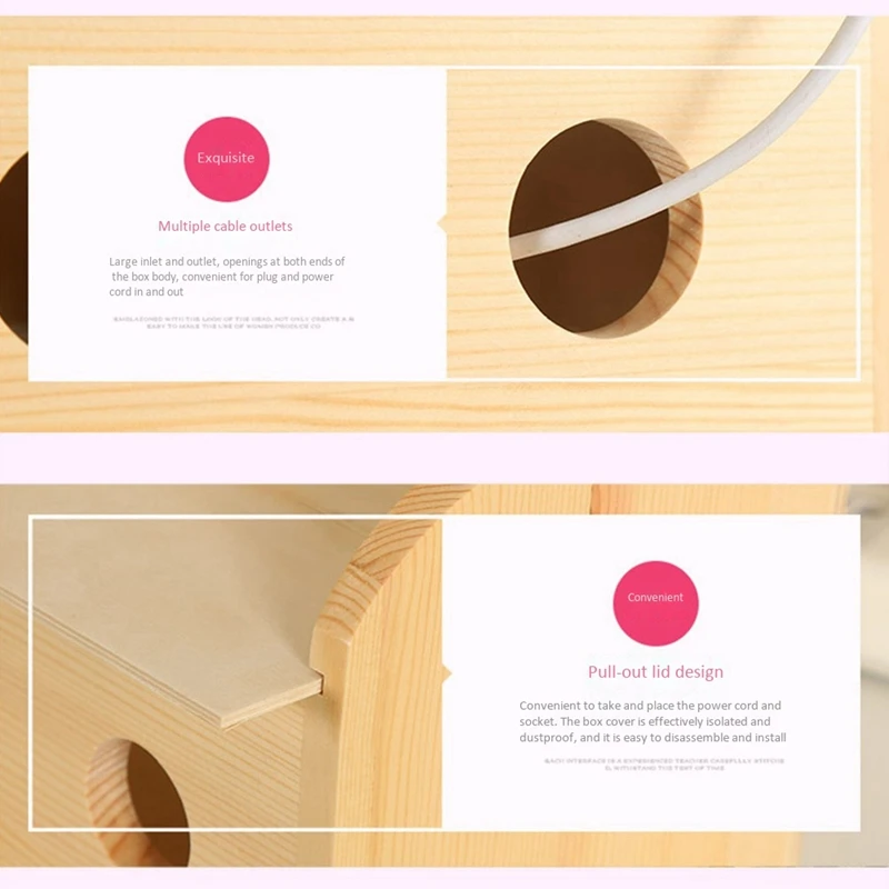 vender Grande Caixa De Gerenciamento Cabo Cabo Cabo De Madeira Gestão Organizador Caixa De Armazenamento Para Mesa Tv Computador Usb Hub Sistema A