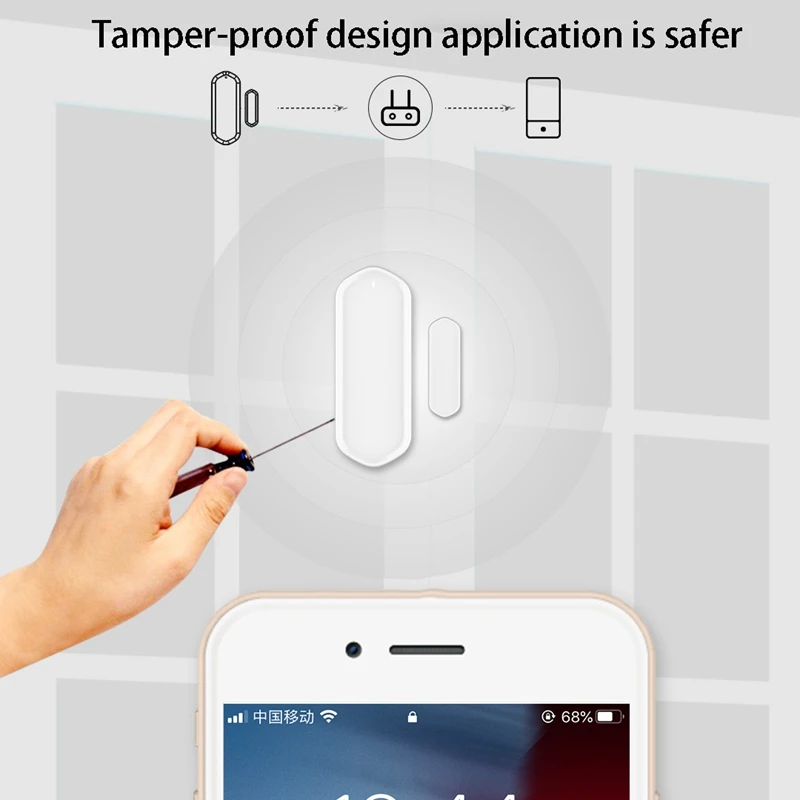 

Smart WIFI Door netic Alarm Sensor Tuya APP Door Open/Closed Detectors Remote Control Works with Alexa Google Home
